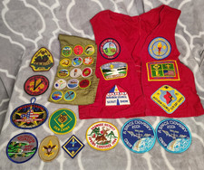 Vintage Cub Boy Scout Lot of patches, vest, sash 70's/80