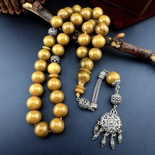 Old Afghani Misky 33-Bead Islamic Tasbih مسباح مسبحة مسكي افغاني قديم شرابا فضة picture