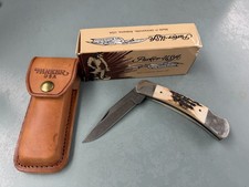 Vintage Parker A139D-5 USA Stag Handle Folding Hunter Knife w/ Leather & Box picture