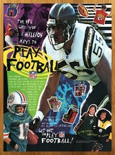 1995 NFL Play Football Vintage Print Ad/Poster Junior Seau Sega Game 90s Kid Art picture