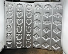 2 Vtg Wilton 1985 Swedish Classic Cookie Choco Molds 36 Apple Heart Fan Diamond picture