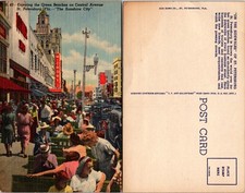 Green Benches On Central Avenue St Petersburg Florida FL Postcard picture