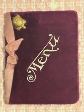 Rare 1886 President Cleveland Albany Bicentennial Velvet Menu Executive Mansion picture