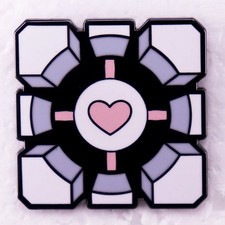 Portal Game Weighted Companion Cube Enamel Pin picture