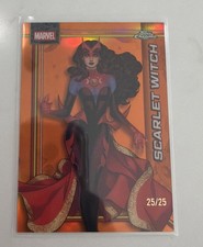 2026 Topps Chrome Marvel Scarlet Witch #145 True Orange Refractor 25/25 Book End picture