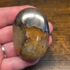 Lions Gate Quartz Palmstone, Golden Healer Quartz And Pyrite, Rare Find, L#27 picture