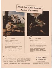 1945 Parke Davis WWII Lockjaw Tetanus Vaccine Pharmaceutical Medical Ad picture