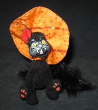 2011 Annalee Black Cat in Orange Hat for Halloween picture
