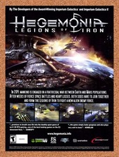 2002 Hegemonia Legions Of Iron PC Original Advertisement / Retro Promo v1 picture