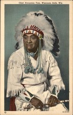Wisconsin Dells WI Chief Evergreen Tree c1940s-50s Vintage Postcard picture