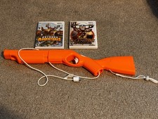 Nintendo Wii Cabelas Hunting Bundle Top Shot Rifle + 2 Games CIB Manuals picture