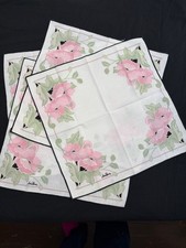 NWT VTG 80s Set of 4 Andre Richard 17x17 ANASTASIA Poppies Napkins Cloth NOS picture