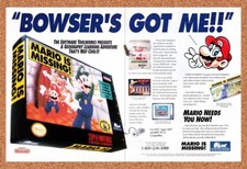 1992 Mario Is Missing SNES Original Advertisement / Retro Wall Art v2 picture