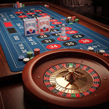 11” Roulette Wheel Set with 47.2 * 23.6” Table Layout Felt picture
