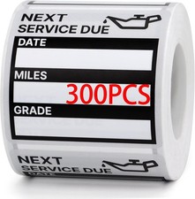 300 Pcs 2”x2” Oil Change Vinyl Stickers - Next Service Reminder Labels picture