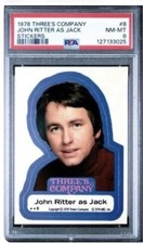 🔥1978 THREE'S COMPANY STICKERS #8 JOHN RITTER AS JACK PSA 8💪 picture