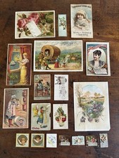 Antique Victorian Trade Advertising Cards Lot 19 Pcs Coffee Spool Cotton picture