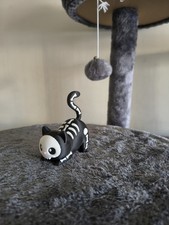 Stretching Skeleton Cat Figurine 3D Printed Halloween Black Cat Cute Decor 8cm picture