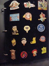 Lot Of Over 100 Disney Pins With Pin Trading 3-Ring Binder picture