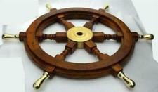 Antique Maritime Nautical Wheels Wooden Ship Wheel Vintage Unique Decorative Ite picture
