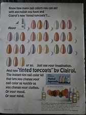 1966 Clairol Tinted Topcoats Fingernail Nail Polish Vintage Ad picture