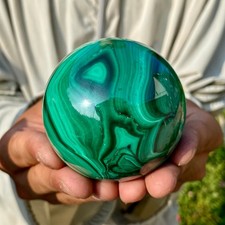 1.27LB Rare Natural Malachite quartz hand Carved sphere Crystal Healing picture