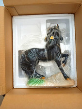 1994 Princeton Gallery Love's Magic Black Porcelain Unicorn NIB 24k GOLD ACCENTS picture