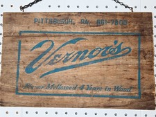 ORIGINAL Vintage Vernors soda Pop Sign. Pittsburgh Pa. picture
