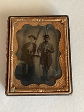 ANTIQUE AMBROTYPE PHOTO Two Civil War Era Gentlemen. picture