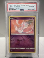 2019 Pokemon Hidden Fates Mew 32/68 Reverse Holo Foil PSA 10 Gem Mint picture