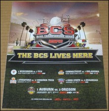 2010-11 BCS Bowl Championship Series Print Ad Auburn Tigers vs Oregon Ducks ESPN picture