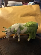 2002 Cow Parade #7251 Nice Jean The Green Holstein Figurine W/ Hangtag picture