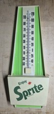 Sprite Vintage 1970s Enjoy Sprite Advertising Wall Thermometer Green White picture