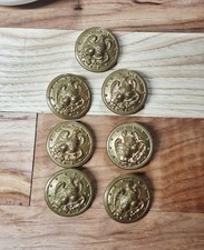 Lot Of 8 Vintage WW2 Us Military Navy Brass Uniform Buttons picture