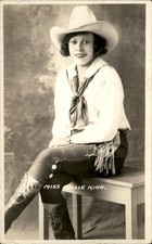Cowgirl Billie King Portrait Studio Image c1920s-30s Real Photo Postcard bhn picture