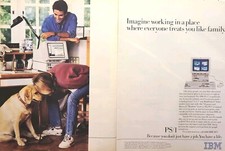 IBM PS/1 Small Business Computer Golden Retreiver Vintage Print Ad 1991 picture