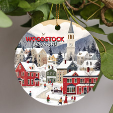Woodstock Vermont Christmas Ornament, Handmade Ornament, Travel Ornament Gift picture