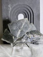 Nigerian Daylight Fluorite Cluster | Cubic Fluorite | Pyrite Inclusions  picture