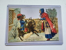 1880s VICTORIAN SCRAP Die Cut WITCH, GOAT & DOG Shipped In Rigid Protector picture