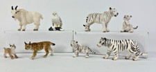 Schleich Mountain Figurine Lot Siberian Tiger Lynx Snowy Owl Mountin Goat picture