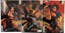 ALL 3 Signed Connecting Covers Absolute Batman 21 Wonder Woman Superman picture