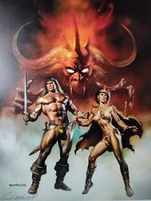CONAN 1988 SIGNED SEARCH FOR THE HORNED BEAST 1988 SIGNED BORIS VALLEJO FIRST TP picture