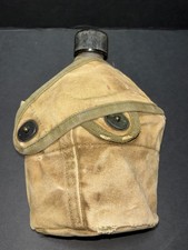 Original WW2 USMC Dog Eared Canteen Cover & 1945 Canteen & Cup picture