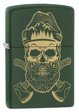 Zippo Outdoor Skull Design Green Matte Windproof Pocket Lighter, 221-081161 picture