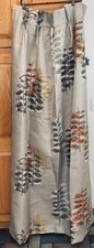 Vintage MCM 4 Panel Custom Pleated Curtains Orange Olive Botanical 72 X42” picture
