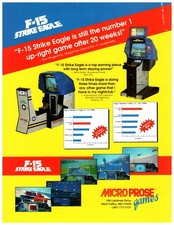 Vintage 1990 MicroProse F-15 Strike Eagle Arcade Flyer Brochure Retro Gaming picture