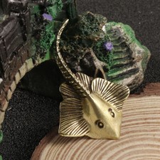 New Brass Devilfish Statue Small Fish Animal Ornament Toys Desktop Decoration picture