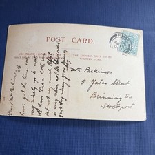 Vtg. 1904 Postcard: The Promenade And Queens Palace, RHYL. W/ Half Penny Stamp picture