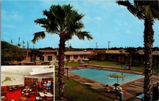 Brownsville Texas Travelodge Motel Pool El Matador Dining Room Postcard picture
