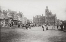 Great Yarmouth Norfolk Town Hall Square Carriages People Vtg. Photo 19thC. picture